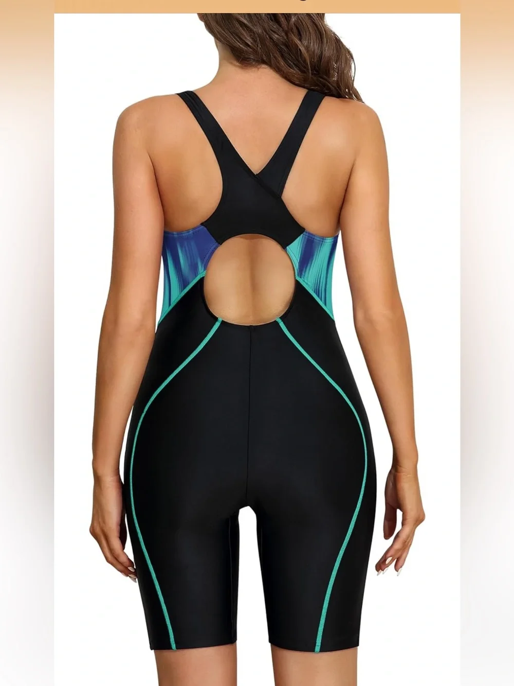 Boyleg Bathing Suits Racerback Print Swimsuits One Piece M 1609/bb10-1